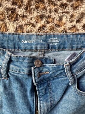 Old Navy Light Blue Denim Jeans high rise rockstar super skinny size 6